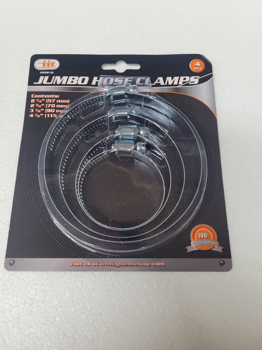 4pc Jumbo Hose Clamps - IIT