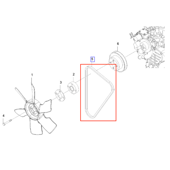 Kioti OEM EC16-0002A Fan Belt