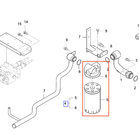 Kioti OEM T4665-34001 Hydraulic Filter Assembly