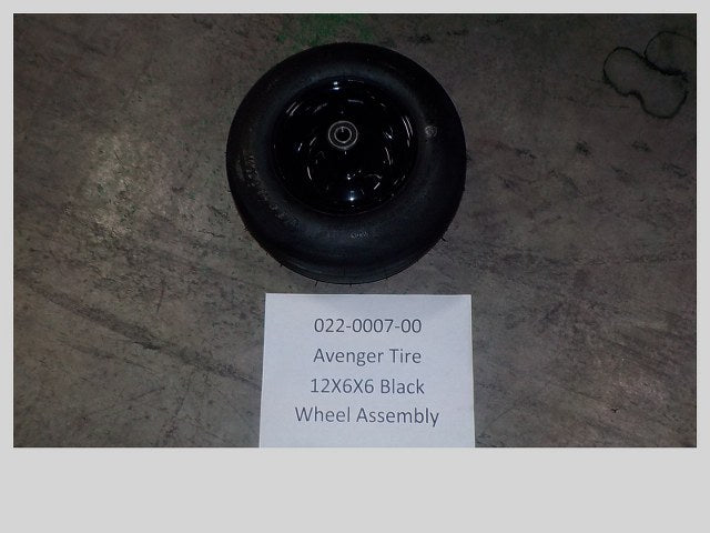 Bad Boy OEM 022-0007-00 12X6X6 Black Wheel Assembly (Avenger)