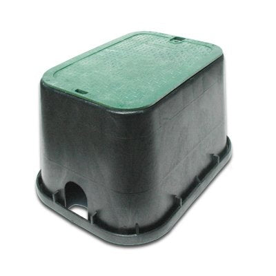 NDS 12" x 17", Irrigation Control Valve Box, Black/Green Cover  HH