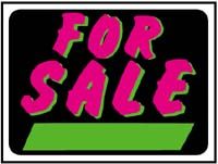 Fluorescent For Sale Plastic Sign 9" x 12"