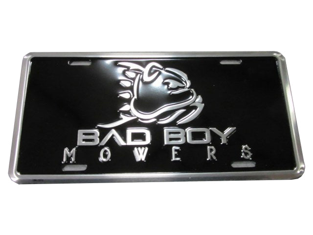 Bad Boy Mowers Metal License Plate (Black/Silver) 402-0006-18