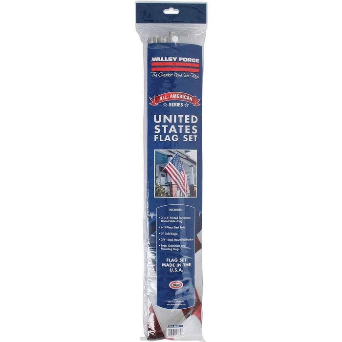 Valley Forge Poly 3'x5' American Flag Kit with 6' Pole  HH