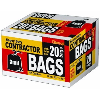 Heavy Duty 42 Gallon Contractor Bags, 3 Mil, 20 Count  HH