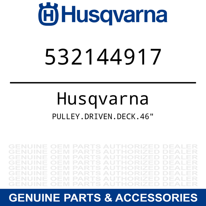 Husqvarna OEM 532144917 IDLER PULLEY DECK DRIVEN 46"